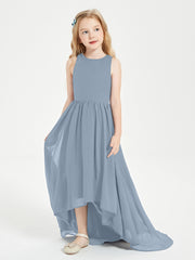 Junior Robes de Demoiselle d'Honneur Asymétriques Exquises Bleu Poudré