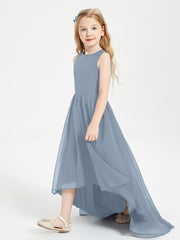 Junior Robes de Demoiselle d'Honneur Asymétriques Exquises Bleu Poudré