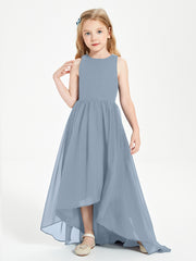 Junior Robes de Demoiselle d'Honneur Asymétriques Exquises Bleu Poudré