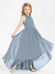 Junior Robes de Demoiselle d'Honneur Asymétriques Exquises Bleu Poudré