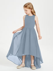 Junior Robes de Demoiselle d'Honneur Asymétriques Exquises Bleu Poudré