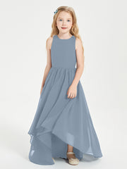 Junior Robes de Demoiselle d'Honneur Asymétriques Exquises Bleu Poudré