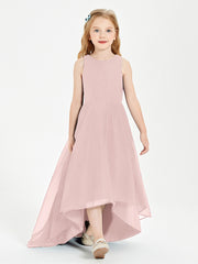 Junior Robes de Demoiselle d'Honneur Asymétriques Exquises Rose Poudré