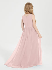 Junior Robes de Demoiselle d'Honneur Asymétriques Exquises Rose Poudré