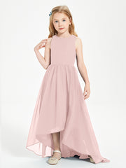 Junior Robes de Demoiselle d'Honneur Asymétriques Exquises Rose Poudré
