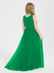 Junior Robes de Demoiselle d'Honneur Asymétriques Exquises Emeraude