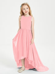 Junior Robes de Demoiselle d'Honneur Asymétriques Exquises Flamant