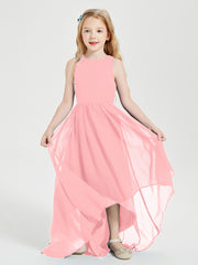 Junior Robes de Demoiselle d'Honneur Asymétriques Exquises Flamant