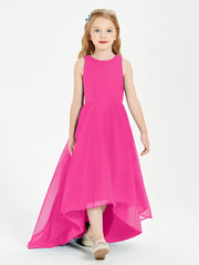 Junior Robes de Demoiselle d'Honneur Asymétriques Exquises Fuchsia