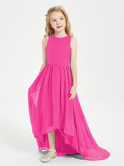 Junior Robes de Demoiselle d'Honneur Asymétriques Exquises Fuchsia