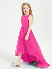 Junior Robes de Demoiselle d'Honneur Asymétriques Exquises Fuchsia