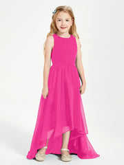 Junior Robes de Demoiselle d'Honneur Asymétriques Exquises Fuchsia