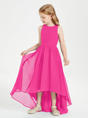 Junior Robes de Demoiselle d'Honneur Asymétriques Exquises Fuchsia