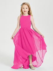 Junior Robes de Demoiselle d'Honneur Asymétriques Exquises Fuchsia