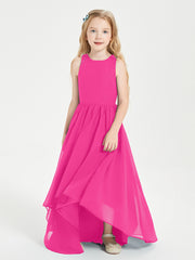 Junior Robes de Demoiselle d'Honneur Asymétriques Exquises Fuchsia