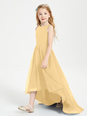 Junior Robes de Demoiselle d'Honneur Asymétriques Exquises Or