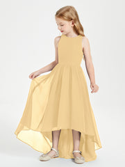 Junior Robes de Demoiselle d'Honneur Asymétriques Exquises Or