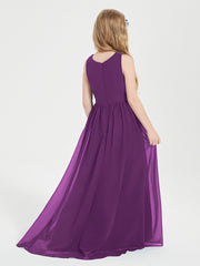 Junior Robes de Demoiselle d'Honneur Asymétriques Exquises Raisin