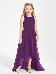 Junior Robes de Demoiselle d'Honneur Asymétriques Exquises Raisin