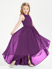 Junior Robes de Demoiselle d'Honneur Asymétriques Exquises Raisin