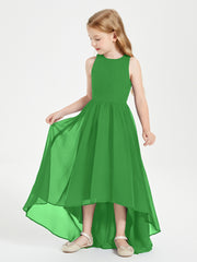 Junior Robes de Demoiselle d'Honneur Asymétriques Exquises Vert
