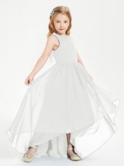 Junior Robes de Demoiselle d'Honneur Asymétriques Exquises Ivoire
