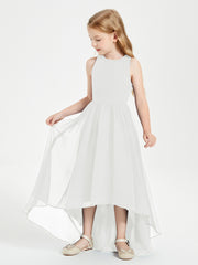 Junior Robes de Demoiselle d'Honneur Asymétriques Exquises Ivoire