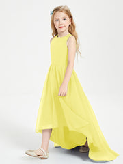 Junior Robes de Demoiselle d'Honneur Asymétriques Exquises Citron