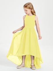 Junior Robes de Demoiselle d'Honneur Asymétriques Exquises Citron