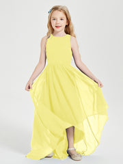 Junior Robes de Demoiselle d'Honneur Asymétriques Exquises Citron
