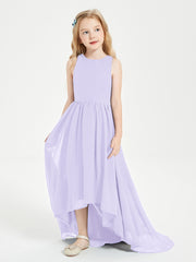 Junior Robes de Demoiselle d'Honneur Asymétriques Exquises Lilas