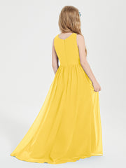 Junior Robes de Demoiselle d'Honneur Asymétriques Exquises Souci