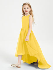 Junior Robes de Demoiselle d'Honneur Asymétriques Exquises Souci