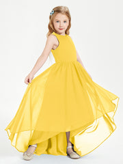 Junior Robes de Demoiselle d'Honneur Asymétriques Exquises Souci