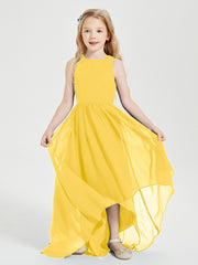 Junior Robes de Demoiselle d'Honneur Asymétriques Exquises Souci