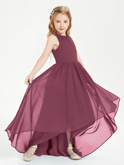Junior Robes de Demoiselle d'Honneur Asymétriques Exquises Mûre