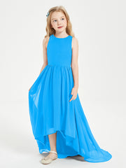 Junior Robes de Demoiselle d'Honneur Asymétriques Exquises Bleu Océan