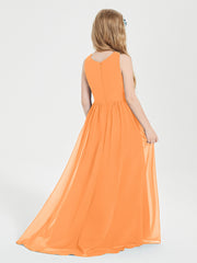Junior Robes de Demoiselle d'Honneur Asymétriques Exquises Orange
