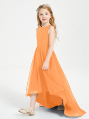 Junior Robes de Demoiselle d'Honneur Asymétriques Exquises Orange
