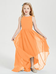 Junior Robes de Demoiselle d'Honneur Asymétriques Exquises Orange