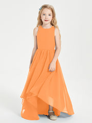Junior Robes de Demoiselle d'Honneur Asymétriques Exquises Orange