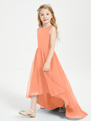 Junior Robes de Demoiselle d'Honneur Asymétriques Exquises Papaye