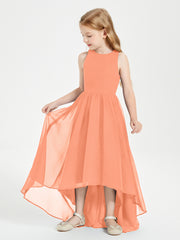 Junior Robes de Demoiselle d'Honneur Asymétriques Exquises Papaye