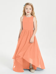 Junior Robes de Demoiselle d'Honneur Asymétriques Exquises Papaye