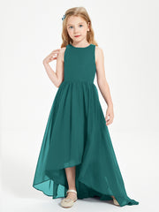 Junior Robes de Demoiselle d'Honneur Asymétriques Exquises Paon