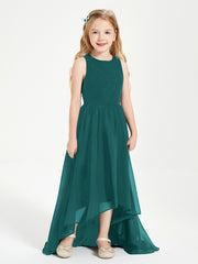 Junior Robes de Demoiselle d'Honneur Asymétriques Exquises Paon