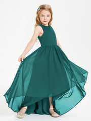 Junior Robes de Demoiselle d'Honneur Asymétriques Exquises Paon