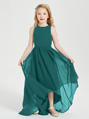 Junior Robes de Demoiselle d'Honneur Asymétriques Exquises Paon