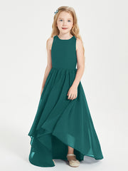 Junior Robes de Demoiselle d'Honneur Asymétriques Exquises Paon