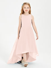 Junior Robes de Demoiselle d'Honneur Asymétriques Exquises Rose Perle
